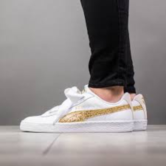 basket heart glitter women's sneakers